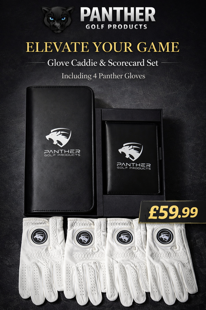 Golf Glove Caddie & Scorecard Holder Bundle Plus 4 Gloves
