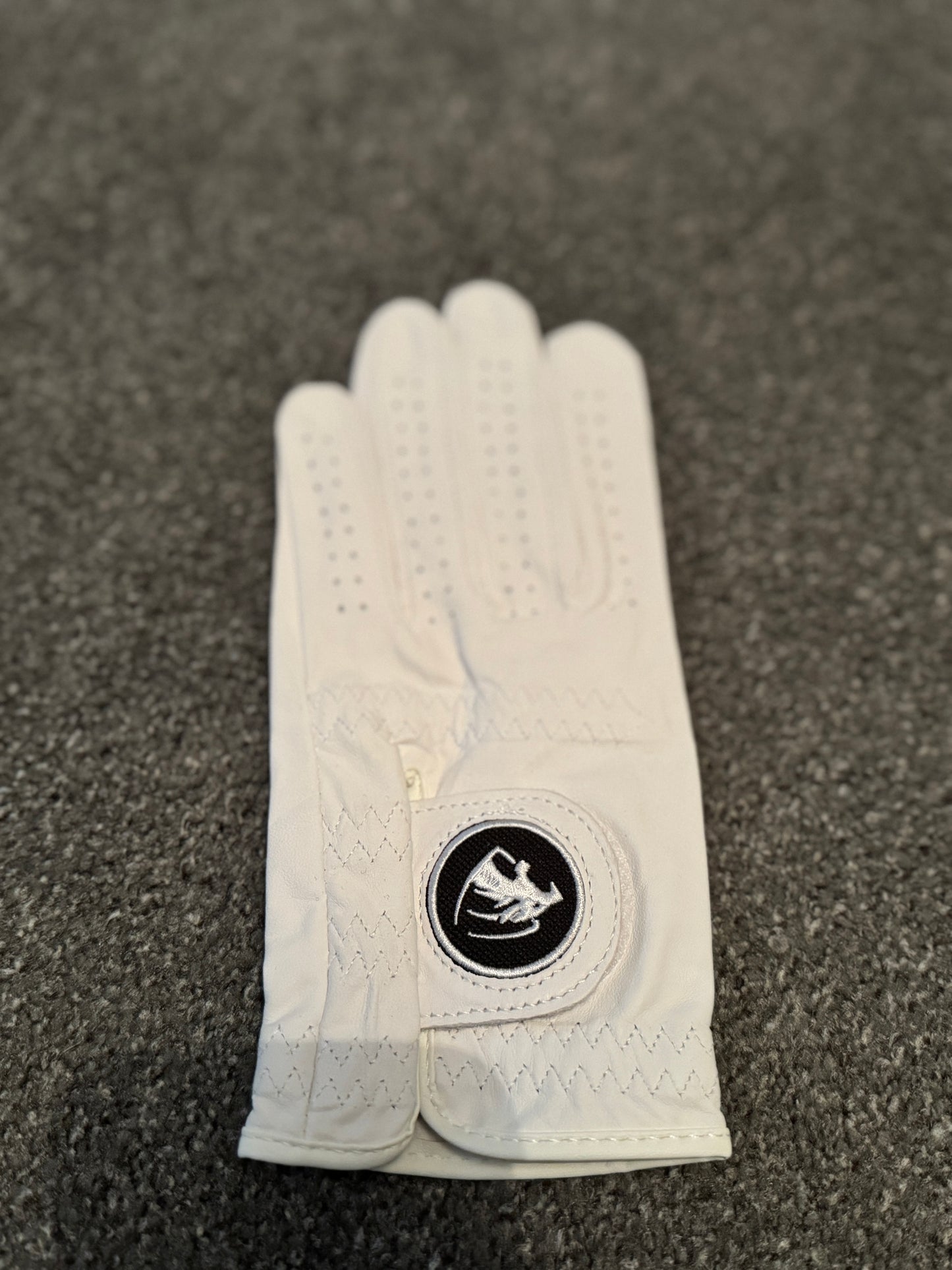 Pearl White Premium Cabretta Leather Panther Golf Glove