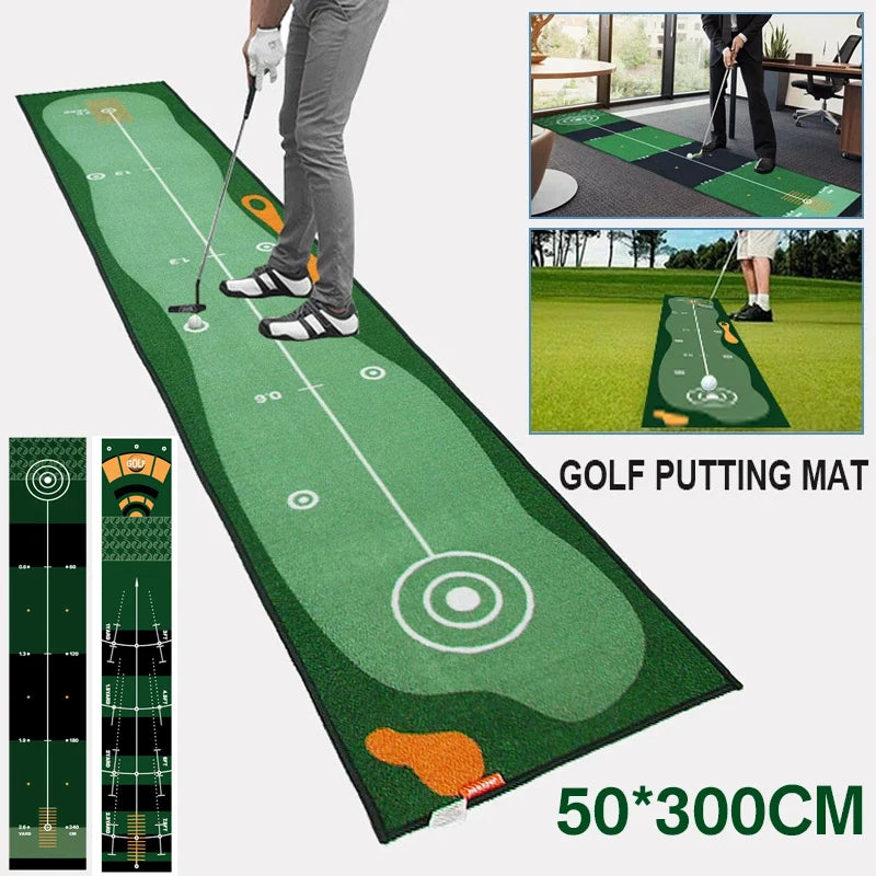 Golf Carpet Putting Mat Thick Smooth Practice Putting Rug For Indoor Home Office Golf Practice Grass Mat Golf Training 50X300cm