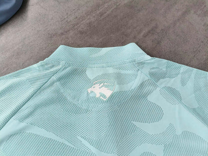 Mint Green Round Neck Camo T-Shirt