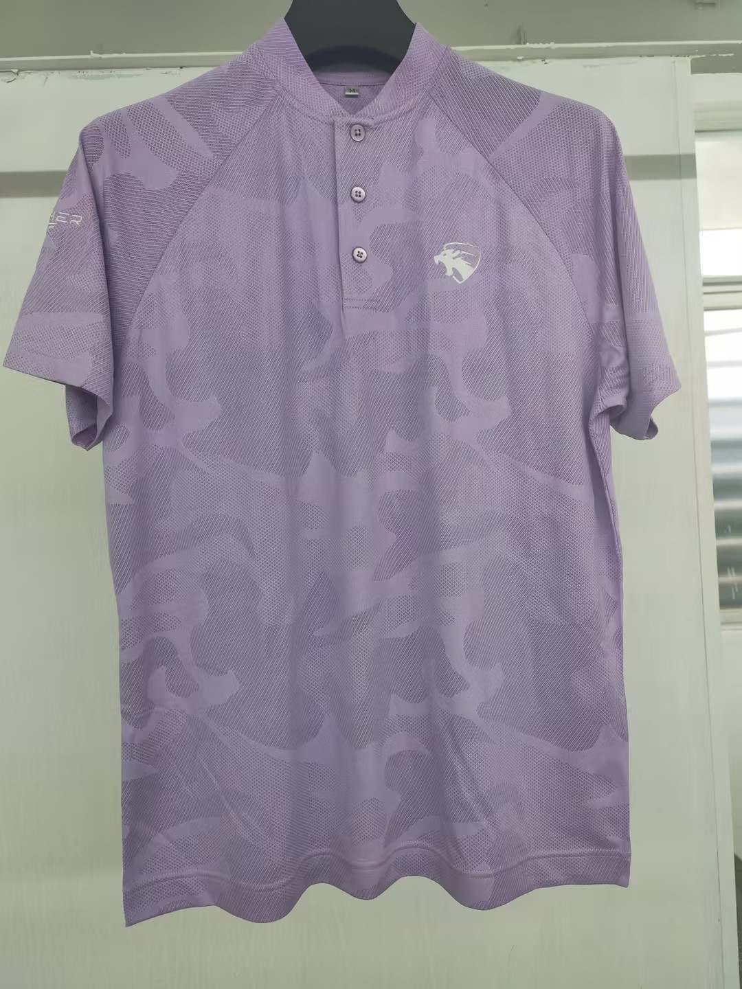 Lavender Purple Round Neck Camo T-Shirt