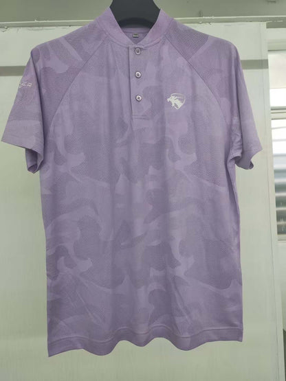 Lavender Purple Round Neck Camo T-Shirt