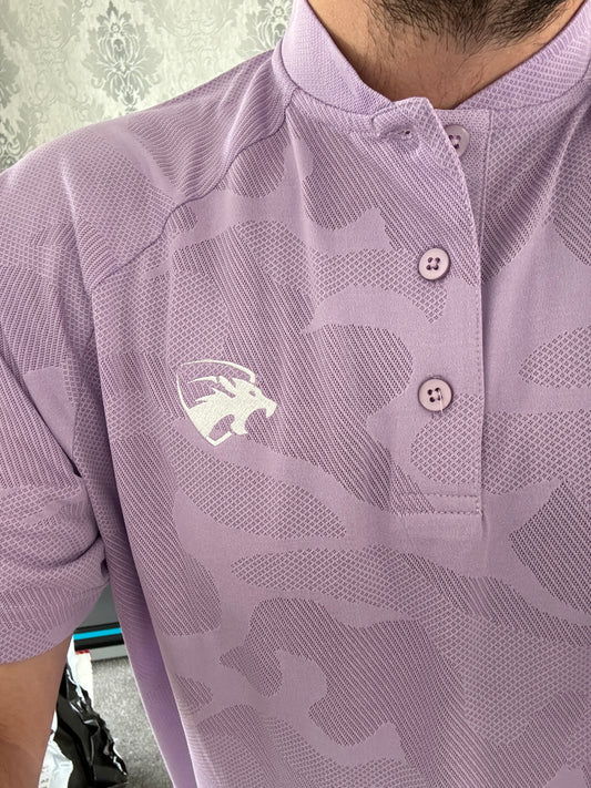 Lavender Purple Round Neck Camo T-Shirt
